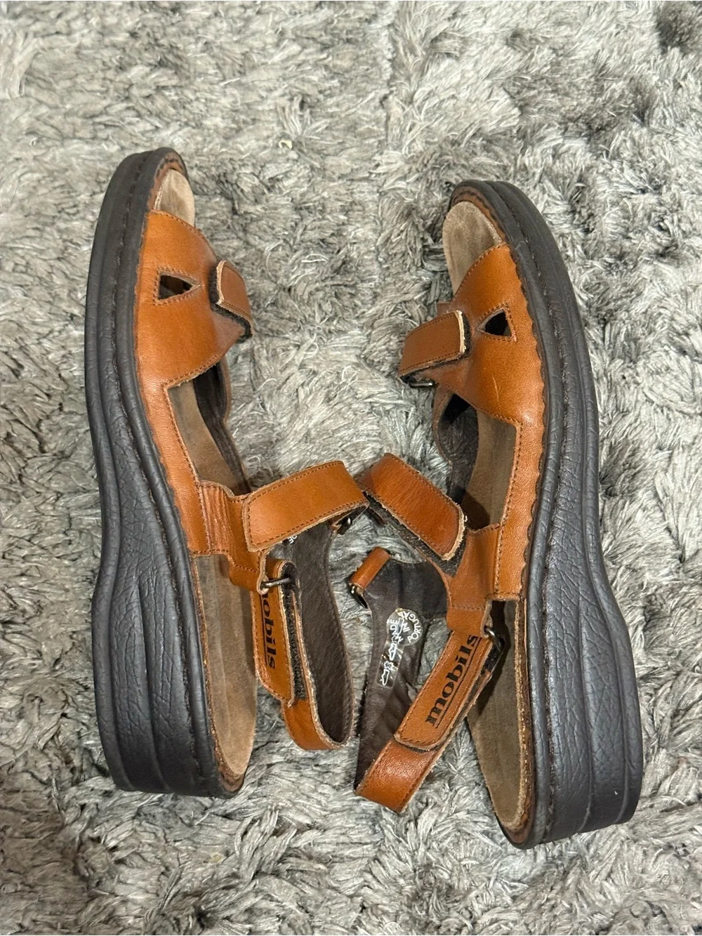 Mephisto Mobils Womens Size EU 40 Shoes Brown Strappy Comfort Sandals
